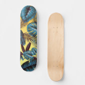 Farbenfrohe tropische Blätter Skateboard (Vorderseite)