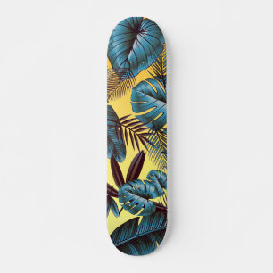 Farbenfrohe tropische Blätter Skateboard