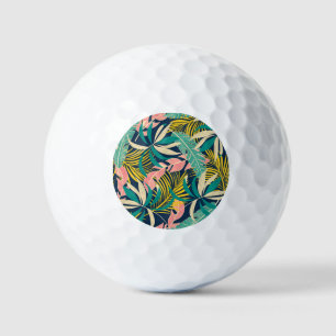 Farbenfrohe tropische Blätter: Sommermuster. Golfball