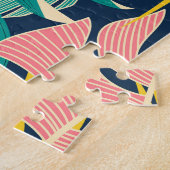 Farbenfrohe tropische Blätter: Sommermuster. Puzzle (Seite)