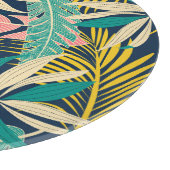 Farbenfrohe tropische Blätter: Sommermuster. Schneidebrett (Ecke)