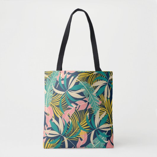 Farbenfrohe tropische Blätter: Sommermuster. Tasche (Vorderseite)