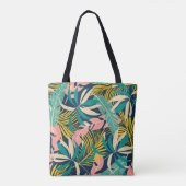 Farbenfrohe tropische Blätter: Sommermuster. Tasche (Rückseite)