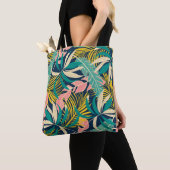 Farbenfrohe tropische Blätter: Sommermuster. Tasche (Von Nahem)