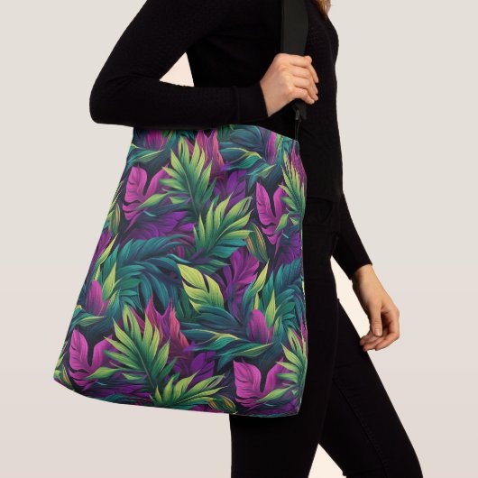 Farbenfrohe tropische Blätter Tasche (Von Nahem)