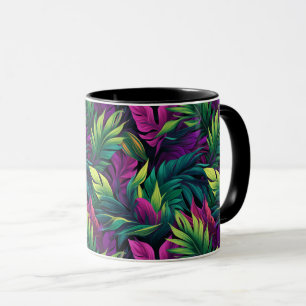 Farbenfrohe tropische Blätter Tasse
