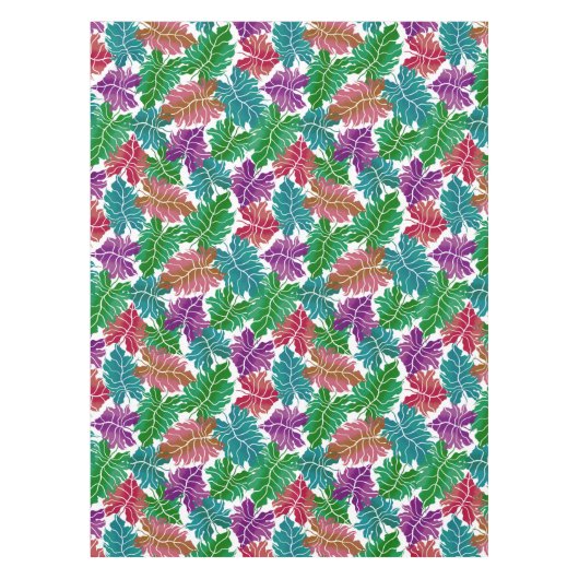 Farbenfrohe tropische Blätter Tischdecke (Vorderseite)