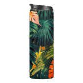 Farbenfrohe tropische Blätter und Hibiskus-Blume | Thermosbecher (Nach rechts gedreht)