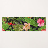 Farbenfrohe tropische Blätter und Hibiskus-Blume | Yogamatte (Vorderseite (Horizontal))
