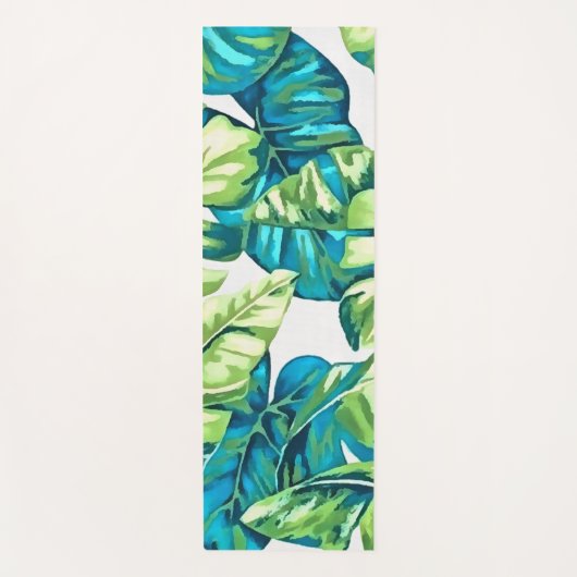 Farbenfrohe tropische Blätter von Banana und Monst Yogamatte (Vorderseite)