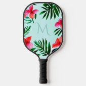 Farbenfrohe tropische Blätter Wasserfarbe Custom Pickleball Schläger (Vorderseite)