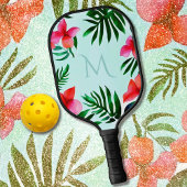 Farbenfrohe tropische Blätter Wasserfarbe Custom Pickleball Schläger