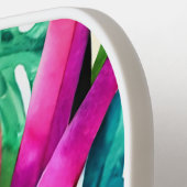 Farbenfrohe tropische Blätter Wasserfarbe Custom Pickleball Schläger (Linke Seite)