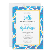 Farbenfrohe tropische blaue Blätter Doodle