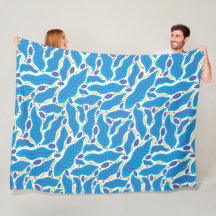 Farbenfrohe tropische blaue Blätter Doodle