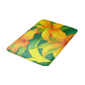 Farbenfrohe tropische Blume Badematte (Schrägansicht)