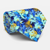 Farbenfrohe tropische Blume Blumengestein Krawatte (Gerollt)