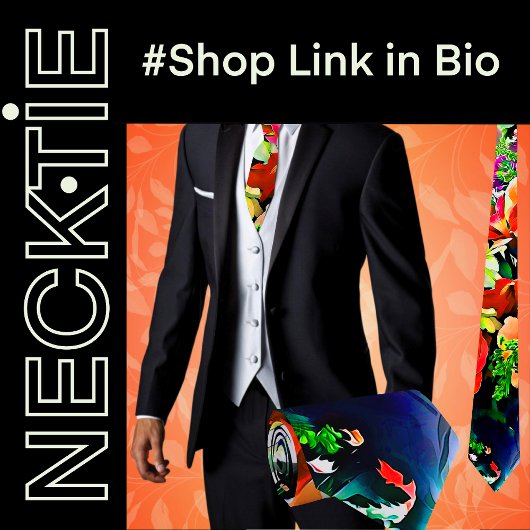 Farbenfrohe tropische Blume Blumenkunst Krawatte