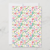 Farbenfrohe tropische Blume Bohemisch zum Geburtst Einladung (Rückseite)