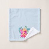 Farbenfrohe tropische Blume Bouquet Badhandtuch Set (Waschlappen)