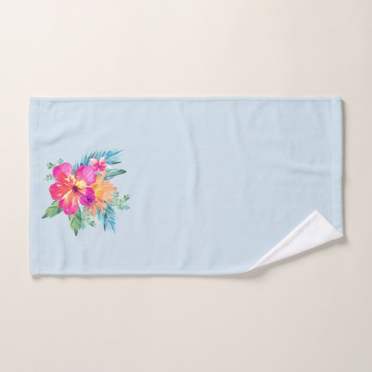 Farbenfrohe tropische Blume Bouquet Badhandtuch Set (Handtuch)