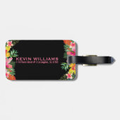 Farbenfrohe tropische Blume Bouquet Gepäckanhänger (Rückseite horizontal)