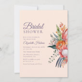 Farbenfrohe tropische Blume Brautparty Einladung (Vorderseite)