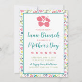 Farbenfrohe tropische Blume Brunch Luau Mütter Day Einladung (Vorderseite)