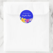 Farbenfrohe tropische Blume, Buchzeichen Runder Aufkleber (Tasche)