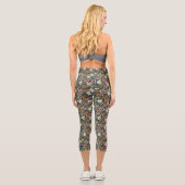 Farbenfrohe tropische Blume Capri Leggings (Rückseite)