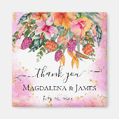 Farbenfrohe tropische Blume Danke Gastgeschenk Hoc Magnet (Vorne)