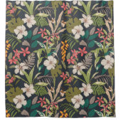 Farbenfrohe tropische Blume Duschvorhang (Vorderseite)