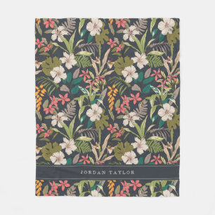 Farbenfrohe tropische Blume Fleecedecke