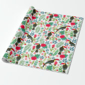 Farbenfrohe tropische Blume Geschenkpapier (Ungerollt)