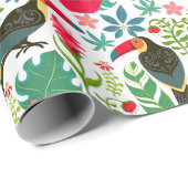 Farbenfrohe tropische Blume Geschenkpapier (Rolleneckpunkt)