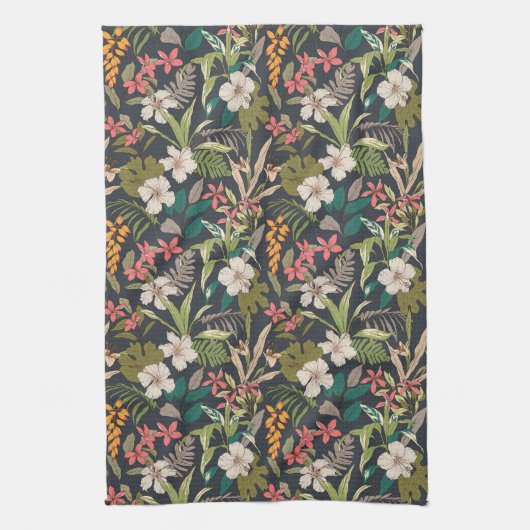 Farbenfrohe tropische Blume Geschirrtuch (Vertikal)