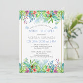 Farbenfrohe tropische Blume Gold Akzent Einladung (Stehend Vorderseite)