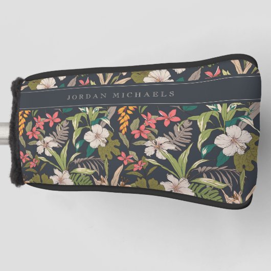 Farbenfrohe tropische Blume Golf Headcover (Vorderseite)