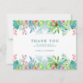 Farbenfrohe tropische Blume Grenze Dankeskarte (Vorderseite)