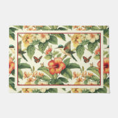Farbenfrohe tropische Blume Hummingbird Fußmatte (Vorderseite)