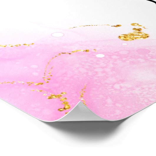 Farbenfrohe tropische Blume in Rosa und Orange wil Poster (Ecke)