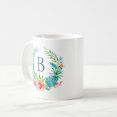 Farbenfrohe tropische Blume Kaffeetasse (Vorderseite Links)