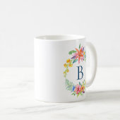 Farbenfrohe tropische Blume Kaffeetasse (VorderseiteRechts)