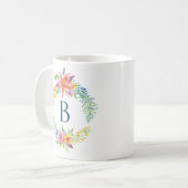 Farbenfrohe tropische Blume Kaffeetasse (Vorderseite Links)