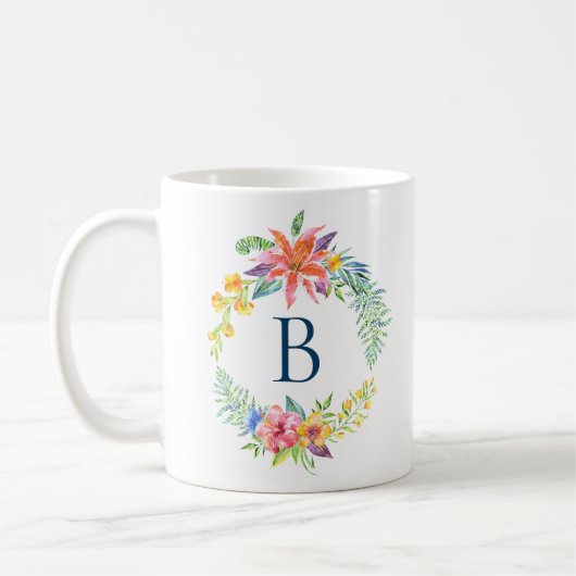 Farbenfrohe tropische Blume Kaffeetasse (Links)