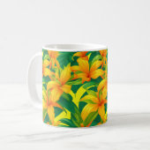 Farbenfrohe tropische Blume Kaffeetasse (Vorderseite Links)