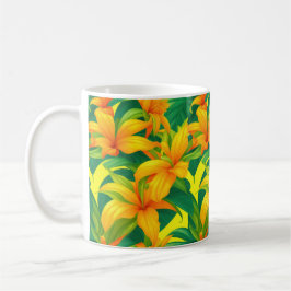 Farbenfrohe tropische Blume Kaffeetasse
