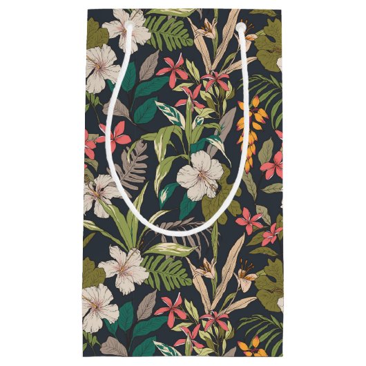 Farbenfrohe tropische Blume Kleine Geschenktüte (Vorderseite)
