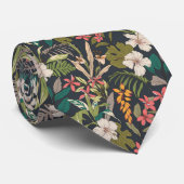 Farbenfrohe tropische Blume Krawatte (Gerollt)