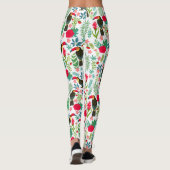 Farbenfrohe tropische Blume Leggings (Rückseite)